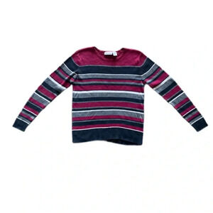 Croft and Barrow Pullover Cotton Striped Sweater XL **fits like Medium**